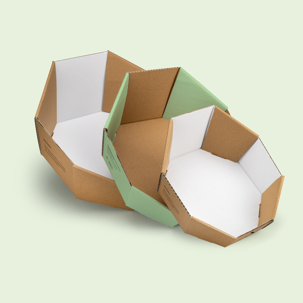 Ostern rechteckig Geschenkkorb aus umweltfreundlichen 100% Recycling Karton Apfel Grün Geschenke Hochzeit Made in Germany für Weihnachten 10 x PresentFill® Präsentkorb leer ohne Inhalt 