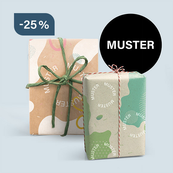 Muster Geschenkpapier mit Zusatzfarbe Weiß individuell